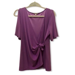 Kiyonna Open Sleeve Purple Wrap Top